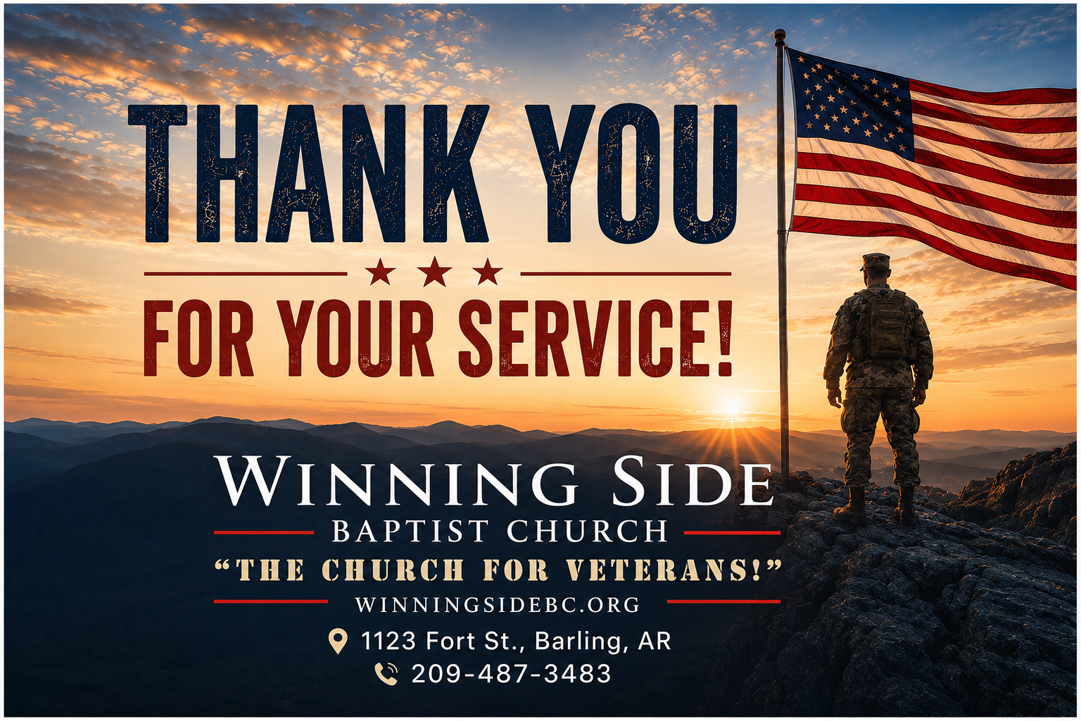 Thank you for your service — Winning Side Baptist Church, the church for veterans